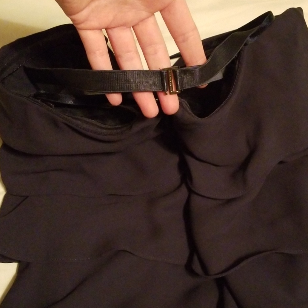 BCBG Layered Ruffle Dress Navy Blue Size 6 - Picture 4 of 4